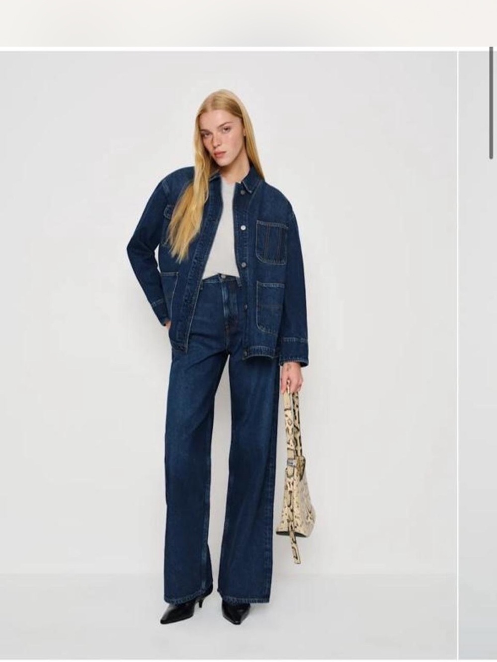 Reformation Emery Denim Chore Jacket in Melville Blue